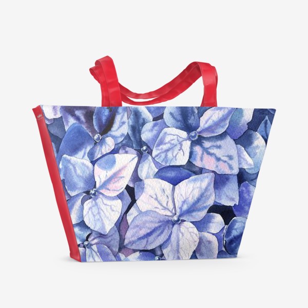 Пляжная сумка «Blue hydrangea. Sketch»