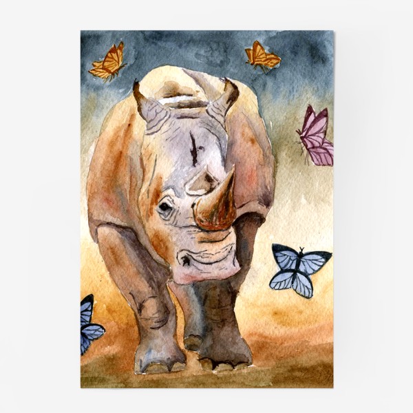Носорог и осьминог носят десять пар. Носорог картина. Плакаты с носорогами. Алмазная мозаика носорог. Картина носорога в цвете рисунок.