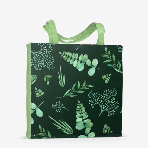 Сумка-шоппер «Зеленые травы на темном фоне»