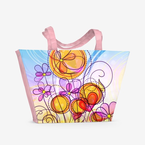 Пляжная сумка «Цветы. Солнечный день»