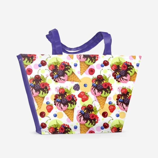 Пляжная сумка «Мороженое и ягоды»