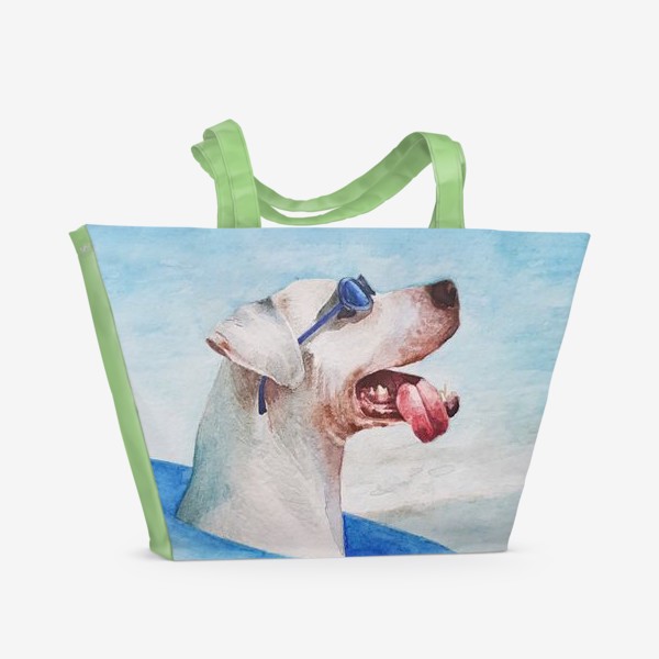Пляжная сумка &laquo;Собака в очках и с надувным кругом&raquo;