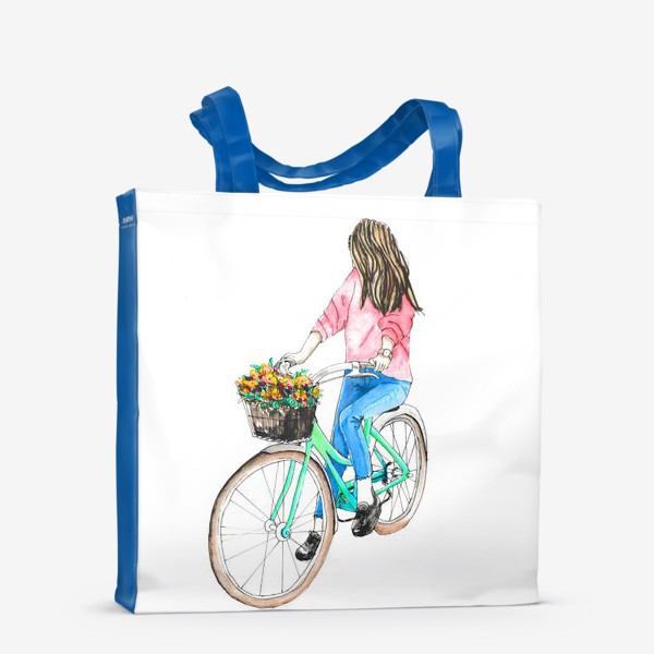 Сумка-шоппер «Девушка на велосипеде»