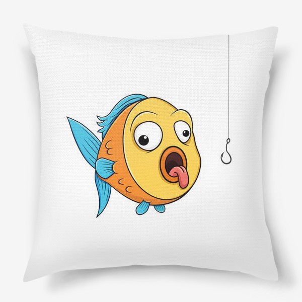 Подушка «смешная рыбка с крючком»