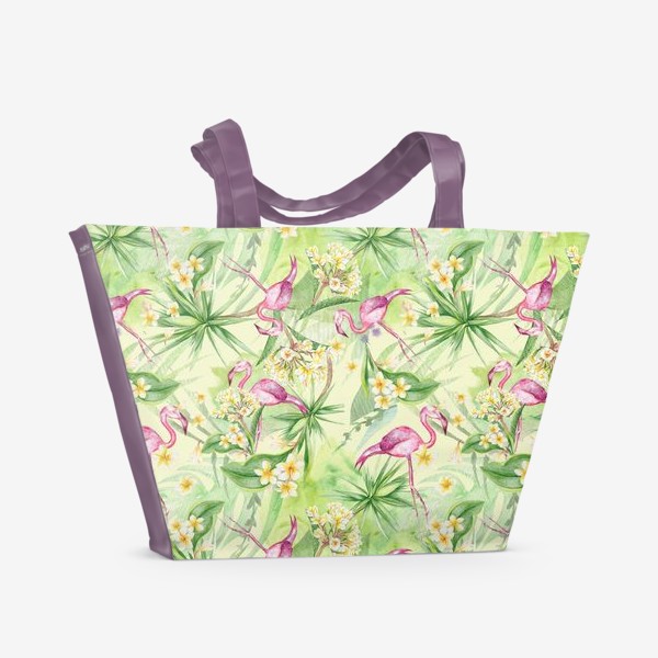 Пляжная сумка «Тропики с фламинго»