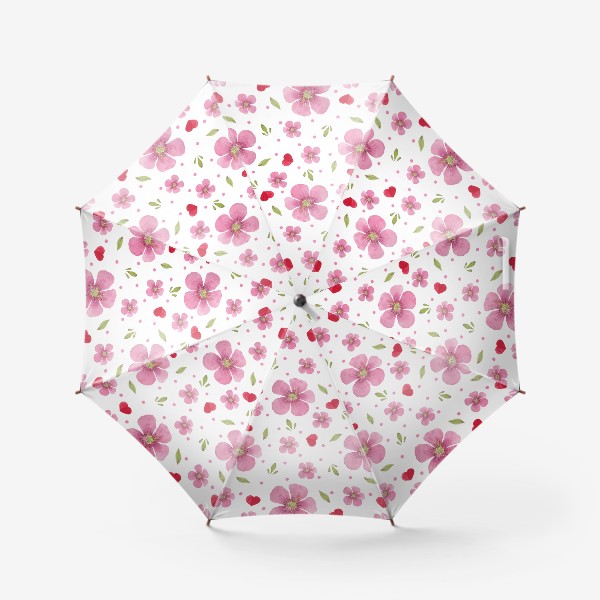 Зонт «Паттерн из акварельных розовых цветов»