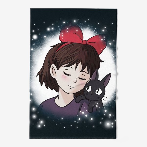 Полотенце «Ведьма Кики и кот Дзидзи»
