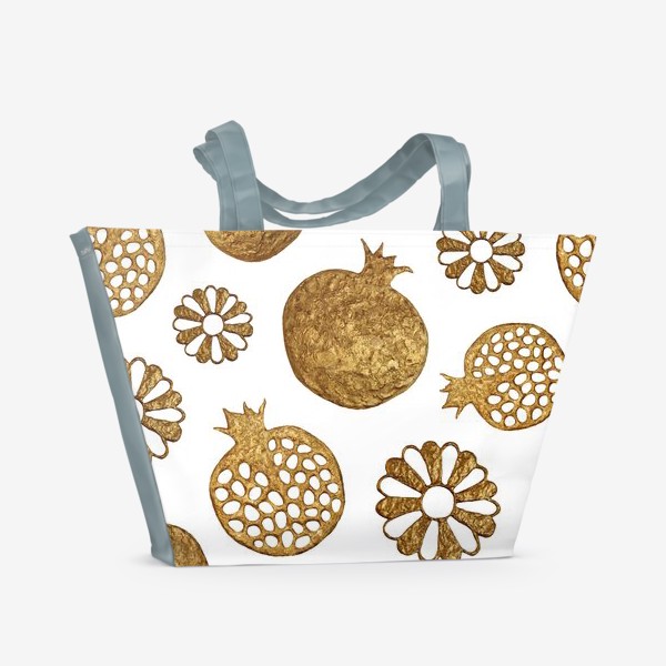 Пляжная сумка «Гранаты и цветы винтаж»