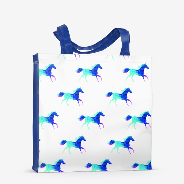 Сумка-шоппер «Лошадки синие»
