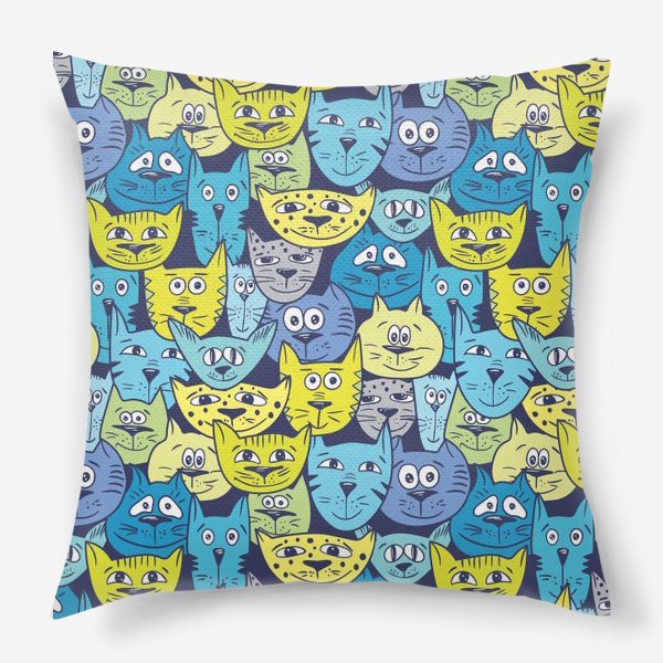 Подушка «Синие коты»