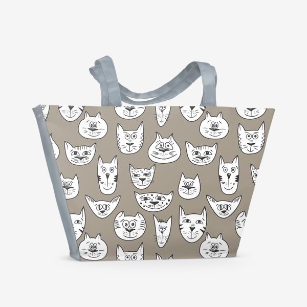 Пляжная сумка «Кофейные коты»