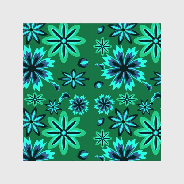 Шторы &laquo;pattern with leaves and flowers doodling style&raquo;