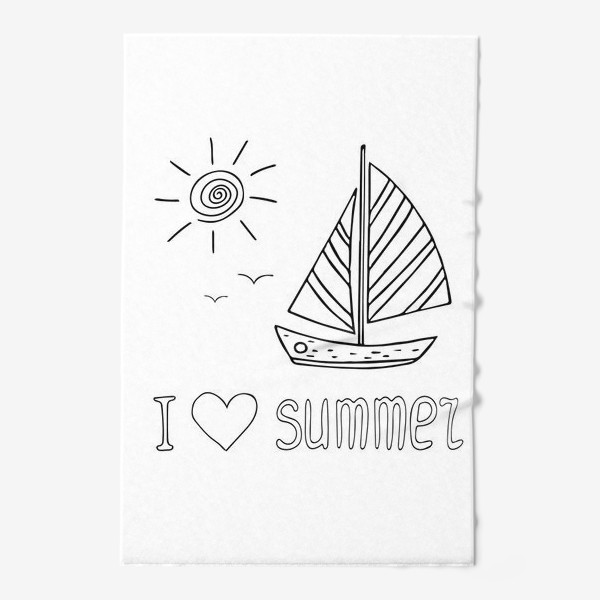 Полотенце «люблю лето. парусник и солнце»