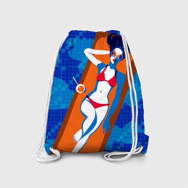 Рюкзак «Девушка на надувном матрасе в бассейне»