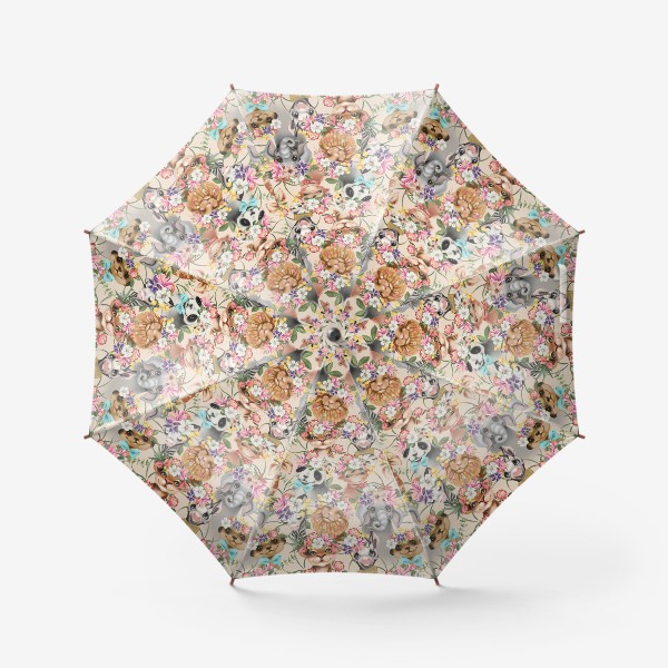 Зонт «Дикие животные в цветах»