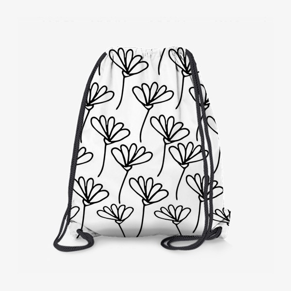 Рюкзак «цветочный черно-белый паттерн»