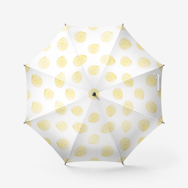 Зонт «Лимоны акварелью. Паттерн.»