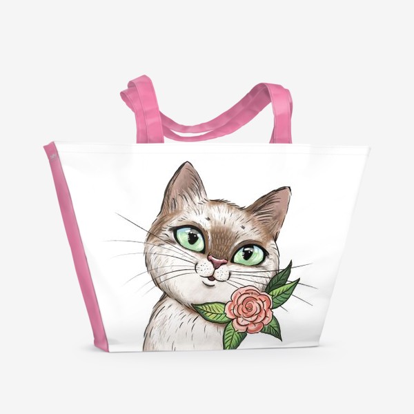 Пляжная сумка «Зеленоглазая кошка»