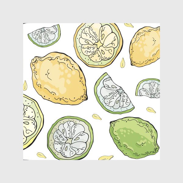 Скатерть «Сочный летний паттерн с лимонами и лаймами»
