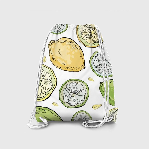 Рюкзак «Сочный летний паттерн с лимонами и лаймами»