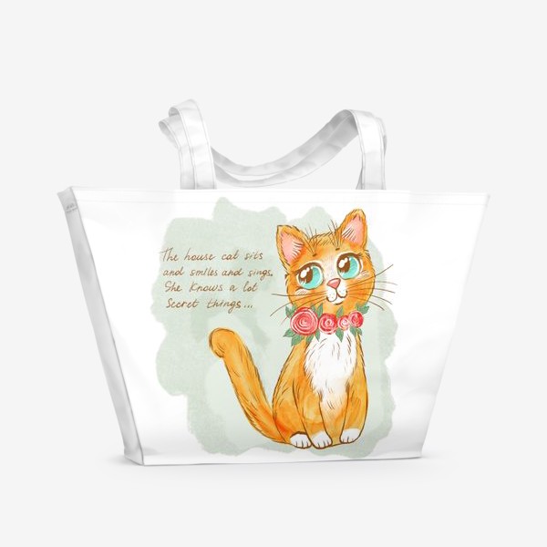 Пляжная сумка «Кошка, знающая много секретов»