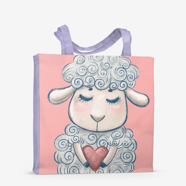 Сумка-шоппер «Нежная овечка на розовом»