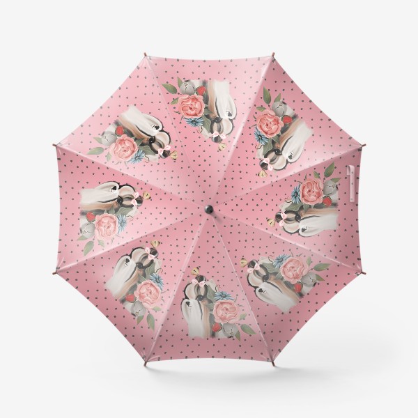 Зонт &laquo;Паттерн Йорк на розовом фоне&raquo;