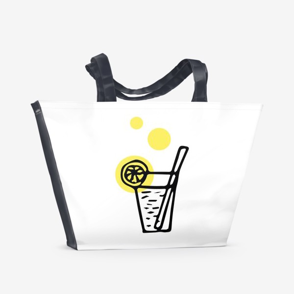 Пляжная сумка «коктейль лимонад летний напиток с лимоном»