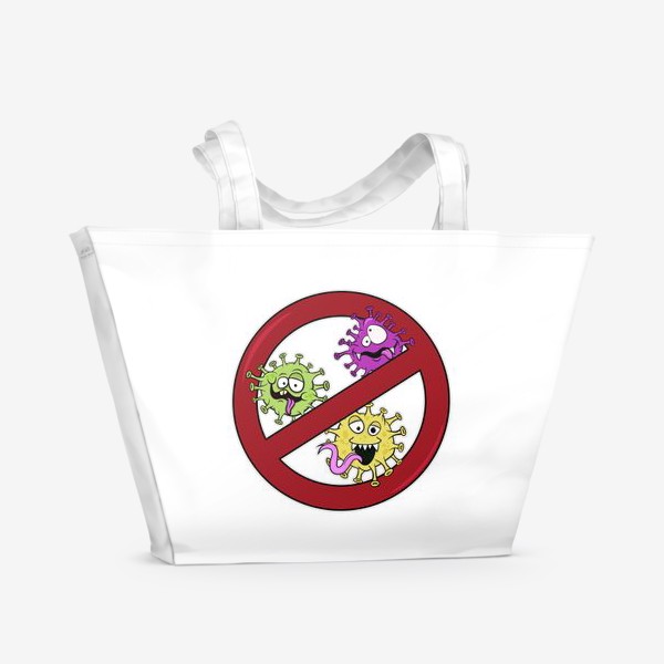 Пляжная сумка «знак стоп коронавирус»
