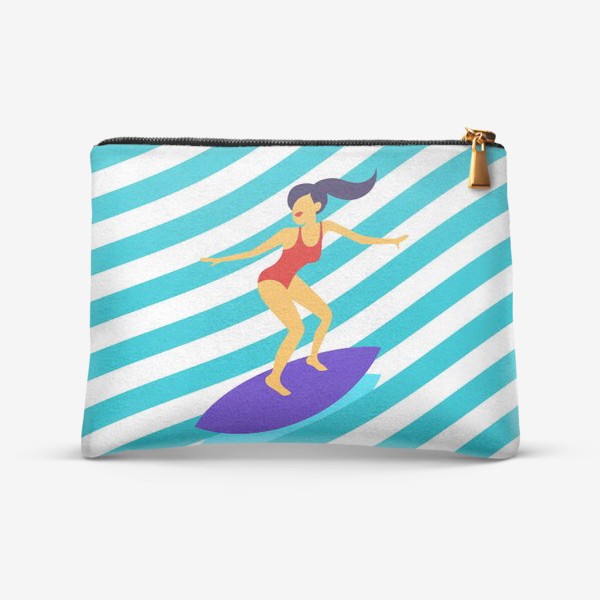Косметичка «Девушка занимается сёрфингом»