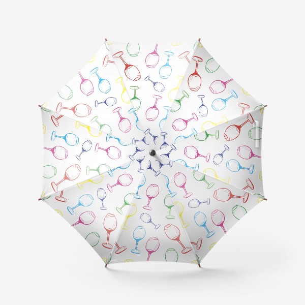 Зонт «Яркий паттерн с бокалами»