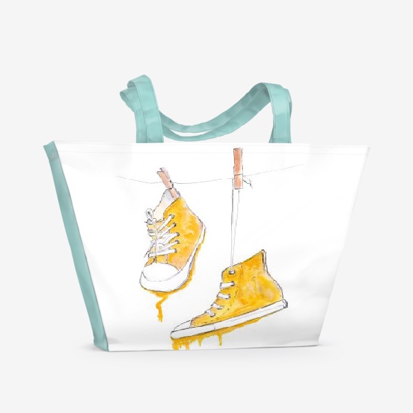 Пляжная сумка «Кеды. Желтый тает.»