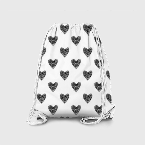 Рюкзак «Черно-белое. Сердечки»