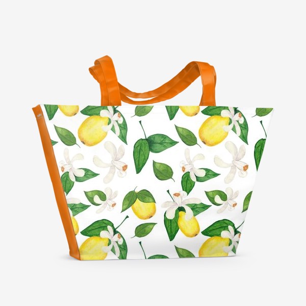 Пляжная сумка «Лимоны и листья»