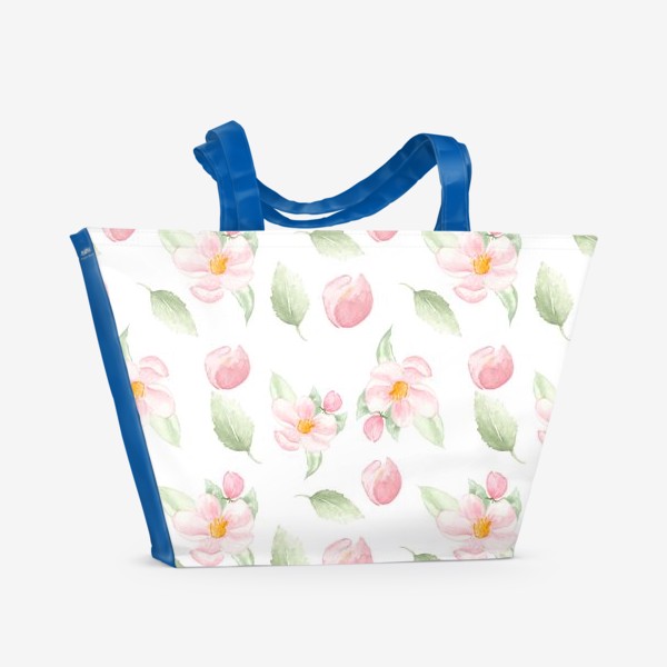 Пляжная сумка «Яблочный цвет. Цветы яблони. вишни»