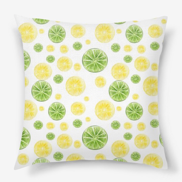 Подушка «Лимоны и листья»