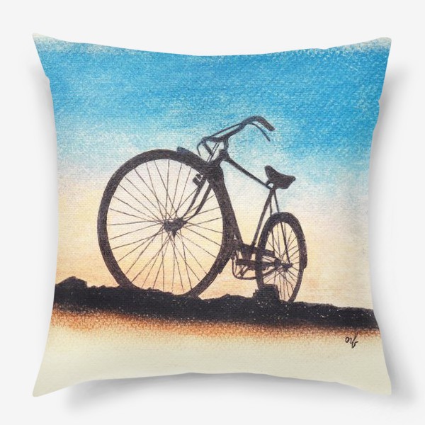 Подушка «Велосипед. Закат»