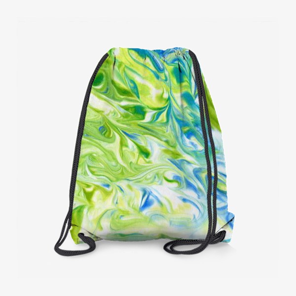 Рюкзак «Мраморный сине-зеленый акварельный фон. »