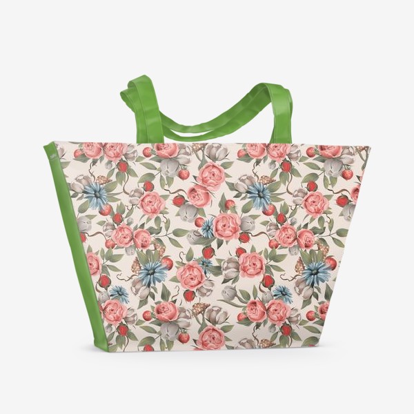Пляжная сумка «Паттерн Цветы»