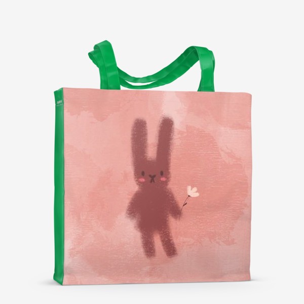 Сумка-шоппер «Нежный зайчик с цветком»