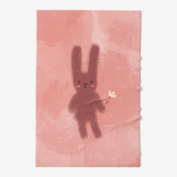 Полотенце «Нежный зайчик с цветком»