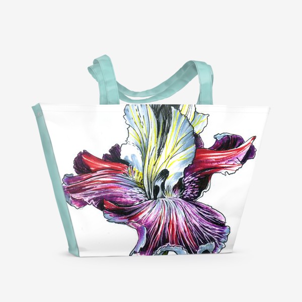 Пляжная сумка «Декоративный ирис»