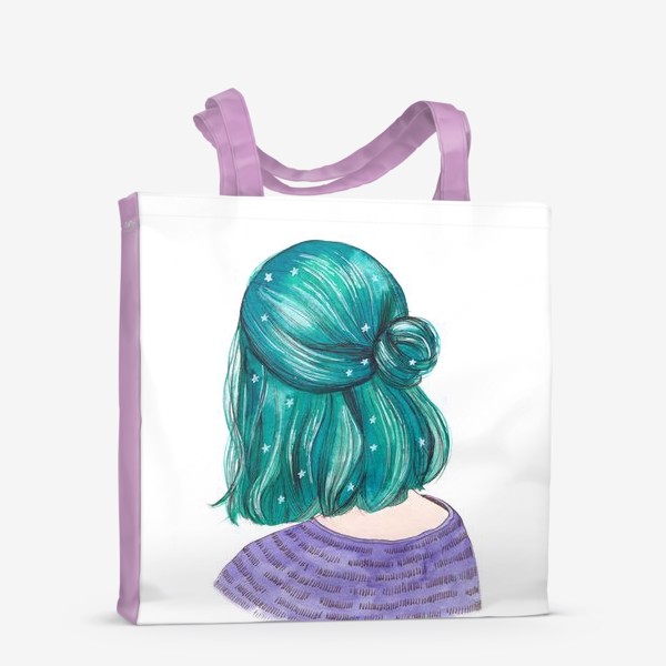 Сумка-шоппер «Девочка с синими волосами»