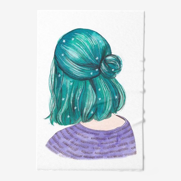 Полотенце «Девочка с синими волосами»