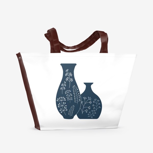 Пляжная сумка «Керамика. Две вазы с растительным орнаментом»