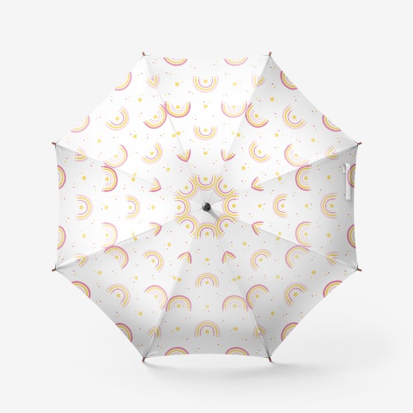 Зонт «Желтая радуга со звездами»