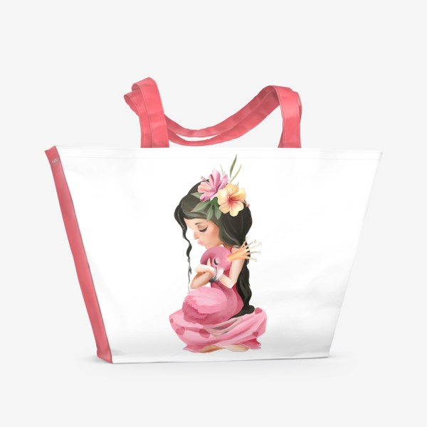 Пляжная сумка &laquo;Принцесса с Фламинго&raquo;