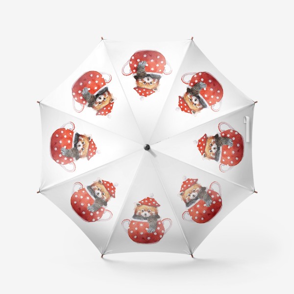 Зонт «Красная панда в посуде сахарнице»