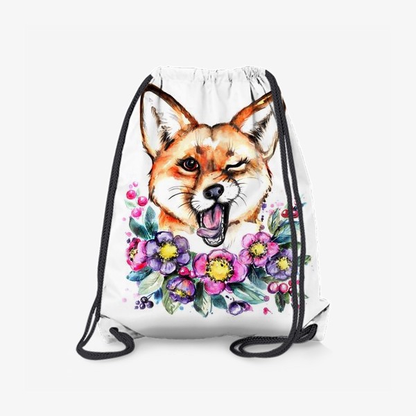 Рюкзак «лиса в цветах»