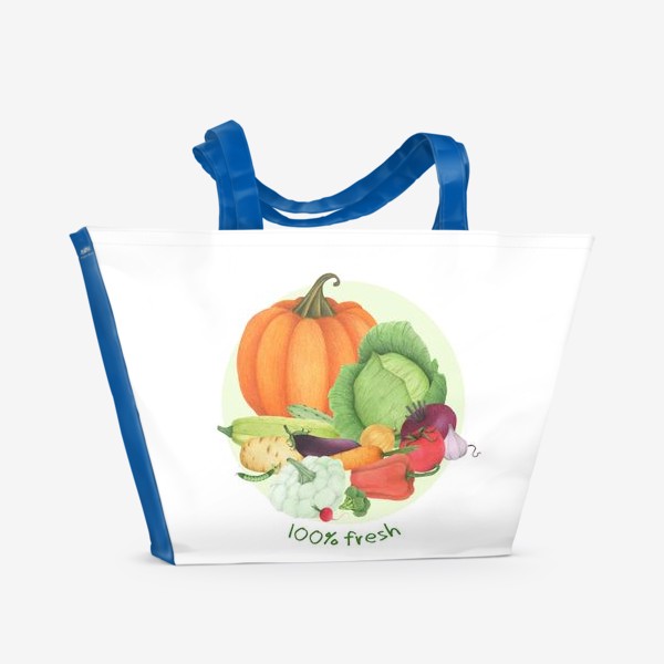 Пляжная сумка «Овощи - набор для вегана или вегетарианца»
